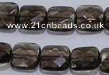 CSQ121 15*15mm facetad square grade AA natural smoky quartz beads