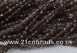 CSQ128 15.5 inches 3mm faceted round grade AA natural smoky quartz beads