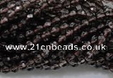 CSQ129 15.5 inches 4mm faceted round grade AA natural smoky quartz beads