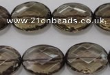 CSQ211 15*20mm faceted oval grade AA natural smoky quartz beads