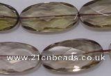 CSQ214 15*30mm faceted oval grade AA natural smoky quartz beads