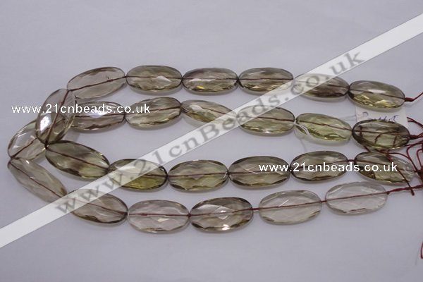 CSQ214 15*30mm faceted oval grade AA natural smoky quartz beads