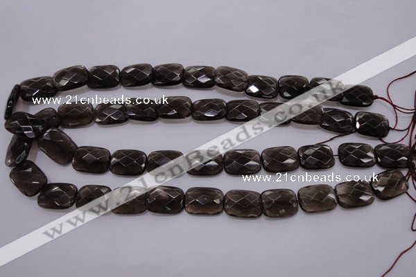 CSQ225 13*18mm faceted rectangle grade AA natural smoky quartz beads