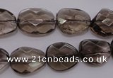 CSQ233 13*16mm faceted freeform grade AA natural smoky quartz beads