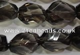 CSQ265 15.5 inches 15*20mm faceted nuggets smoky quartz beads