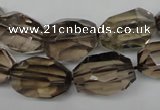 CSQ266 15.5 inches 13*18mm faceted nuggets smoky quartz beads