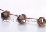 CSQ32 Top drilled 8*12mm faceted teardrop natural smoky quartz beads