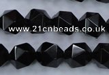 CSQ355 15.5 inches 14mm faceted nuggets smoky quartz beads