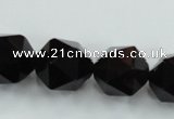 CSQ356 15.5 inches 16mm faceted nuggets smoky quartz beads