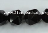 CSQ357 15.5 inches 18mm faceted nuggets smoky quartz beads