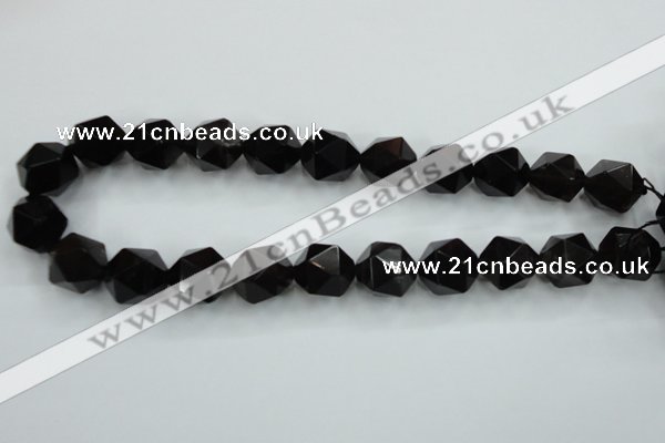 CSQ357 15.5 inches 18mm faceted nuggets smoky quartz beads