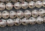 CSQ501 15.5 inches 6mm faceted round matte smoky quartz beads