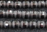 CSQ511 15.5 inches 6mm faceted round matte smoky quartz beads