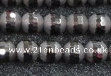 CSQ513 15.5 inches 10mm faceted round matte smoky quartz beads