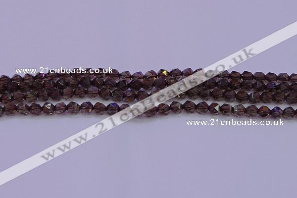 CSQ521 15.5 inches 6mm faceted nuggets smoky quartz beads