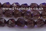 CSQ522 15.5 inches 8mm faceted nuggets smoky quartz beads