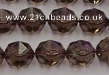 CSQ528 15.5 inches 10mm faceted nuggets smoky quartz gemstone beads