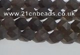 CSQ531 15.5 inches 6mm faceted nuggets matte smoky quartz beads