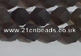 CSQ532 15.5 inches 8mm faceted nuggets matte smoky quartz beads