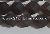 CSQ534 15.5 inches 12mm faceted nuggets matte smoky quartz beads