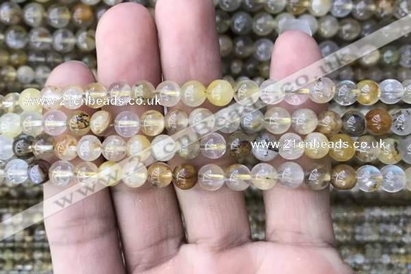 CSQ801 15.5 inches 6mm round scenic quartz beads wholesale