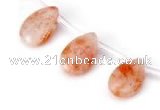 CSS06 10*15mm flat teardrop natural indian sunstone beads