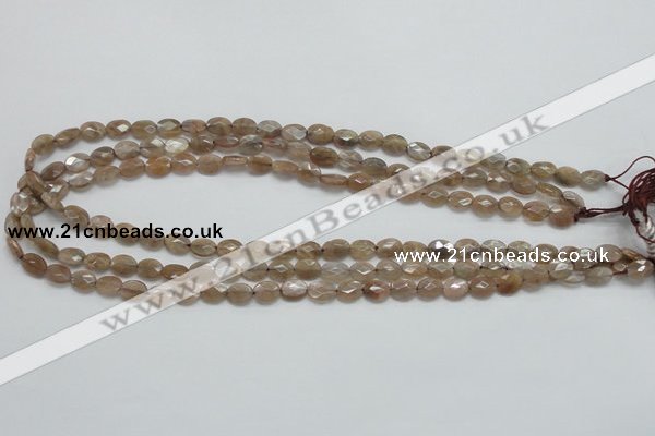 CSS105 15.5 inches 6*8mm faceted oval natural sunstone beads wholesale