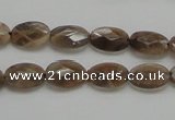 CSS106 15.5 inches 8*12mm faceted oval natural sunstone beads wholesale