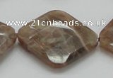 CSS113 15.5 inches 30*30mm faceted diamond natural sunstone beads