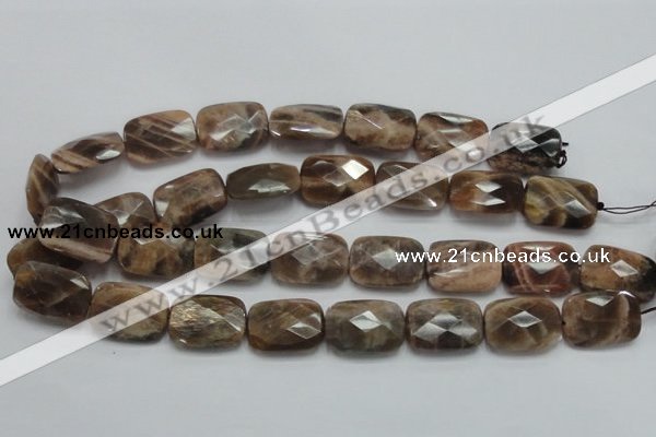 CSS114 15.5 inches 18*25mm faceted rectangle natural sunstone beads