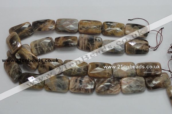 CSS115 15.5 inches 20*30mm faceted rectangle natural sunstone beads