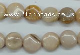 CSS203 15.5 inches 12mm flat round natural sunstone beads