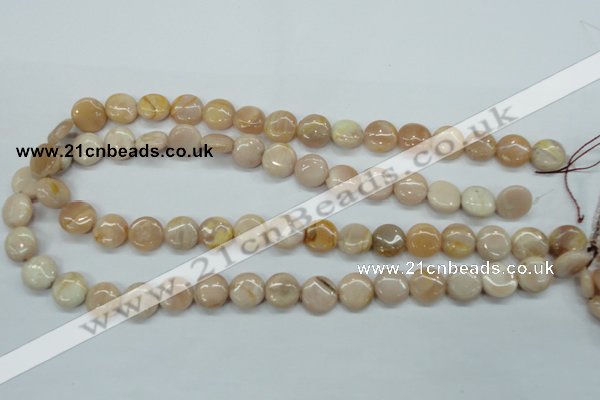 CSS203 15.5 inches 12mm flat round natural sunstone beads