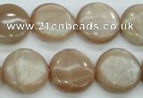 CSS204 15.5 inches 18mm flat round natural sunstone beads