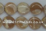 CSS228 15.5 inches 16mm flat round natural sunstone beads