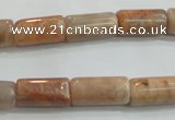 CSS252 15.5 inches 8*15mm column natural sunstone beads