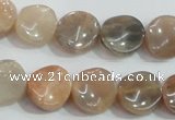 CSS255 15.5 inches 14mm twisted coin natural sunstone beads