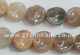 CSS255 15.5 inches 14mm twisted coin natural sunstone beads