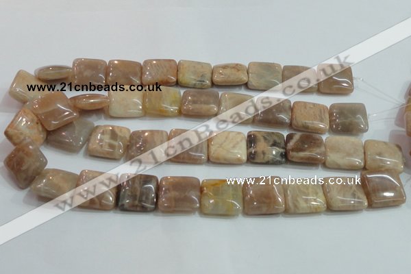 CSS259 15.5 inches 20*20mm square natural sunstone beads