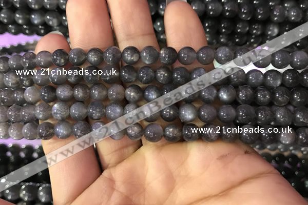 CSS315 15.5 inches 6mm round black sunstone gemstone beads