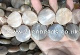 CSS441 15.5 inches 30mm twisted coin sunstone beads wholesale