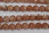 CSS502 15.5 inches 7mm faceted round natural golden sunstone beads