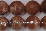 CSS511 15.5 inches 19mm faceted round natural golden sunstone beads