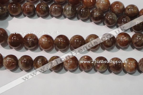 CSS557 15.5 inches 14mm round natural golden sunstone beads