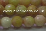 CSS613 15.5 inches 10mm faceted round yellow sunstone gemstone beads