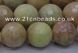 CSS617 15.5 inches 18mm faceted round yellow sunstone gemstone beads