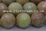 CSS617 15.5 inches 18mm faceted round yellow sunstone gemstone beads