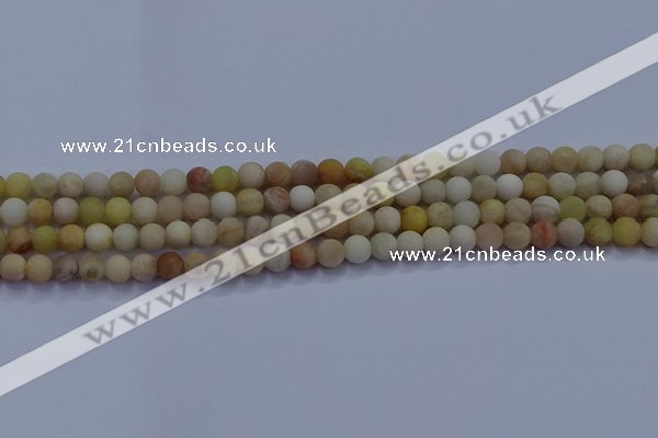 CSS621 15.5 inches 6mm round matte yellow sunstone gemstone beads
