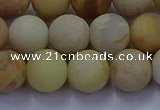 CSS624 15.5 inches 12mm round matte yellow sunstone gemstone beads