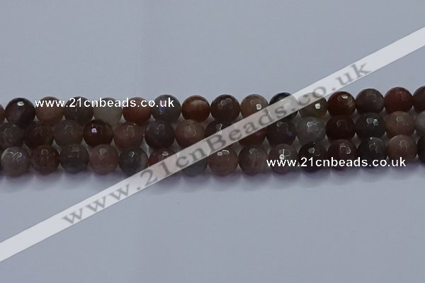 CSS644 15.5 inches 12mm faceted round sunstone gemstone beads wholesale